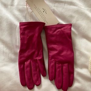 Kate Spade pink leather gloves